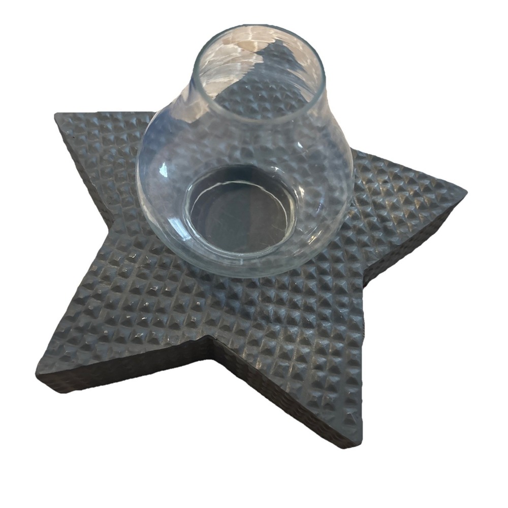 New Metal Detailed Star Candle Holder With Vase